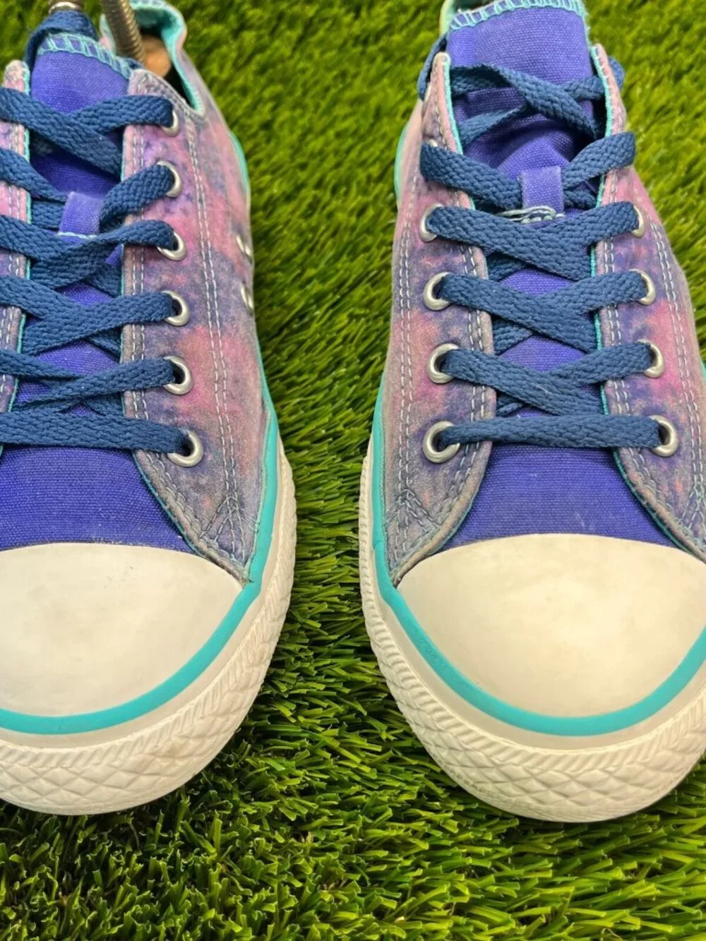 Converse Tie Dye‎ Blue Star Double Tongue Girl Size 6Y Casual Shoes Sneakers